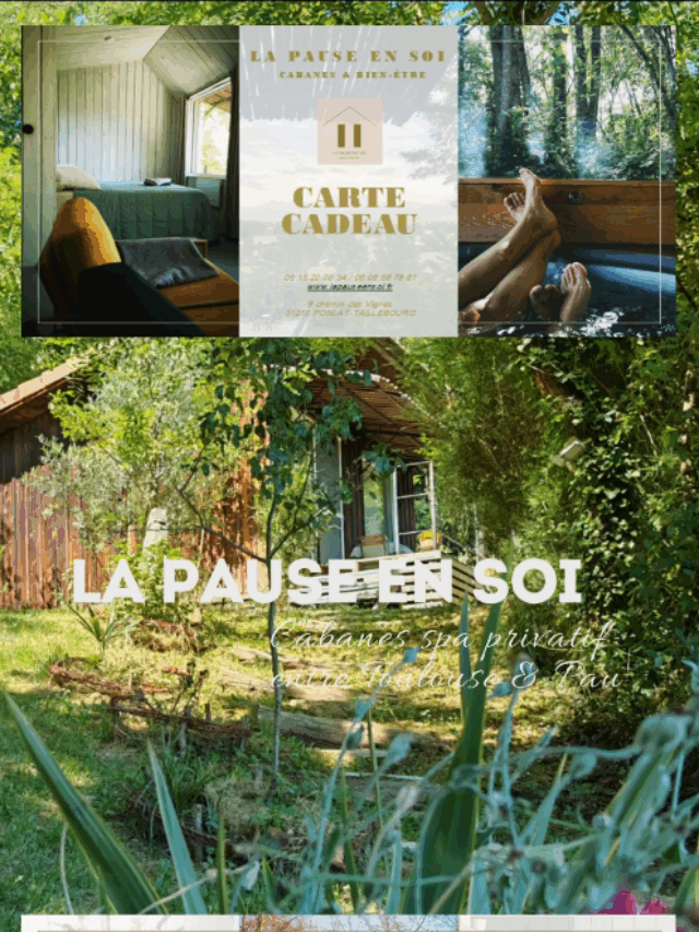 Carte cadeau Lapauseensoi séjour cabane jacuzzi en Occitanie